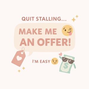 Make Me An Offer Graphic Sign - Blush Pink & Cream